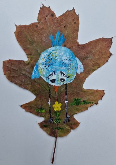 0019 Neugieriger Vogel 16 x 22 cm