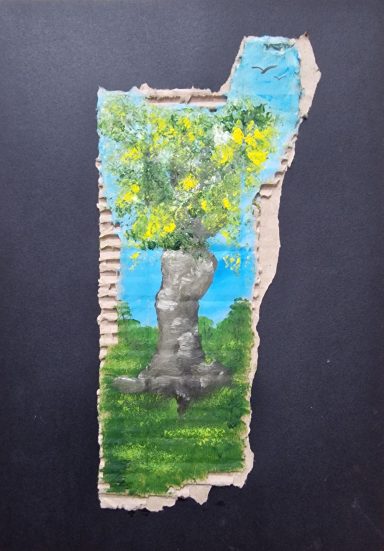 0327 - "aufgeblüht" Öl auf Karton 0327 - "aufgeblüht" Öl auf Karton