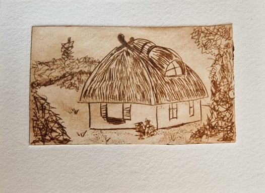 0294 Radierung "Strandhaus" sepia 0294 Radierung "Strandhaus" sepia