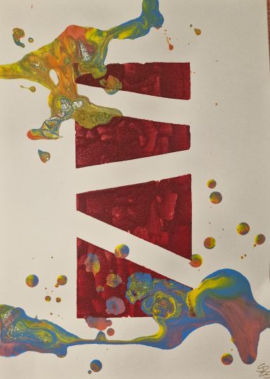 0363 - "Mut zur eigenen Spur" teilweise gespachtelt A4 0363 - "Mut zur eigenen Spur" teilweise gespachtelt A4