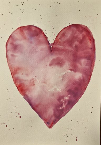 0217 - "fließendes Herz" A4 Aquarell 0217 - "fließendes Herz" A4 Aquarell