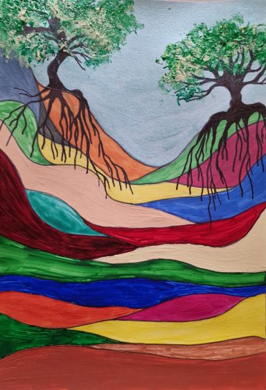 0215 tief verwurzelt in meiner bunten Welt A4 Acrylfarbe und Filzstift 0215 tief verwurzelt in meiner bunten Welt
A4 Acrylfarbe und Filzstift