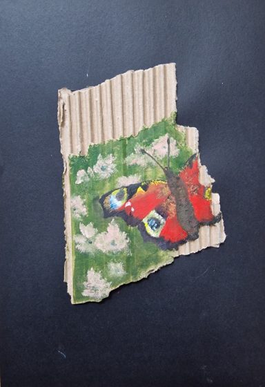 0329 - "über blühenden Wiesen" Öl auf Karton 0329 - "über blühenden Wiesen" Öl auf Karton