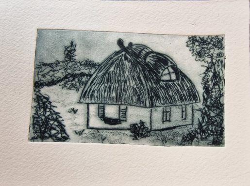 0296 Radierung "Strandhaus" schwarz 0296 Radierung "Strandhaus" schwarz