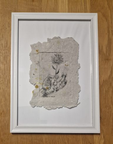 0297 Radierung "Ich schenk dir eine Blume" (siehe auch Kreativprojekt "Gedruckt/Radierung")